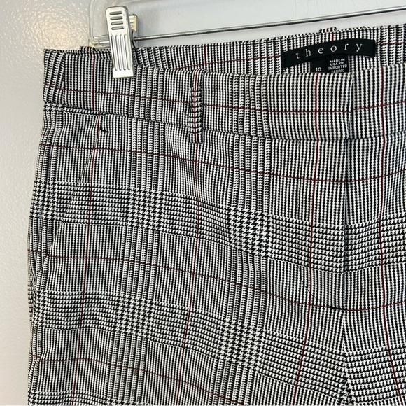Theory Window Pane Plaid Cropped Ankle Trouser Pants Size 10 - Picture 4 of 12